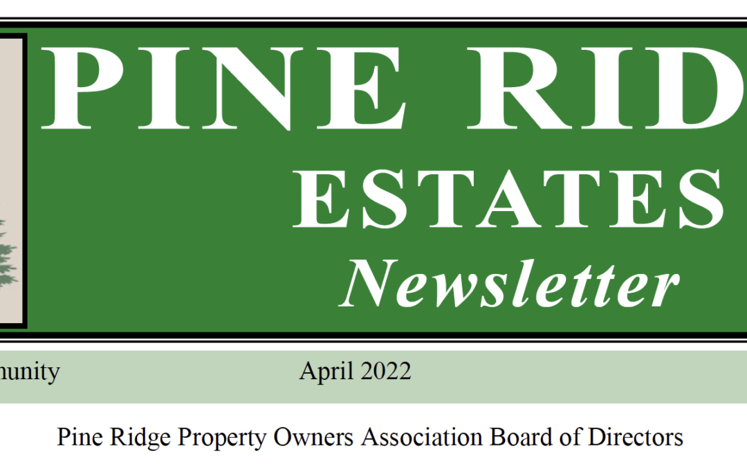 Pine Ridge April Newsletter