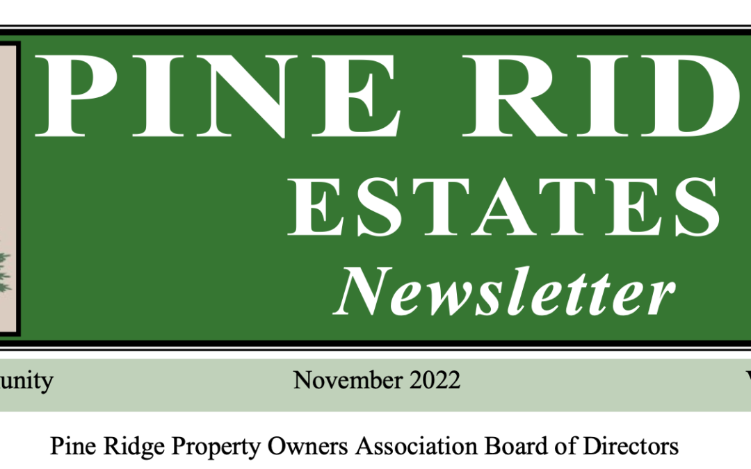 Pine Ridge Newsletter