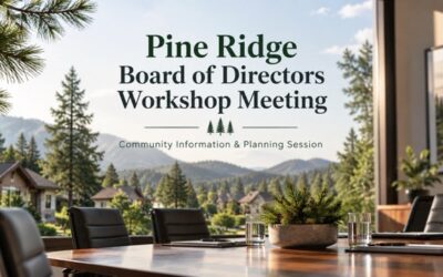Pine Ridge Board Meeting and Work shop Sept 8th, 2026 9am